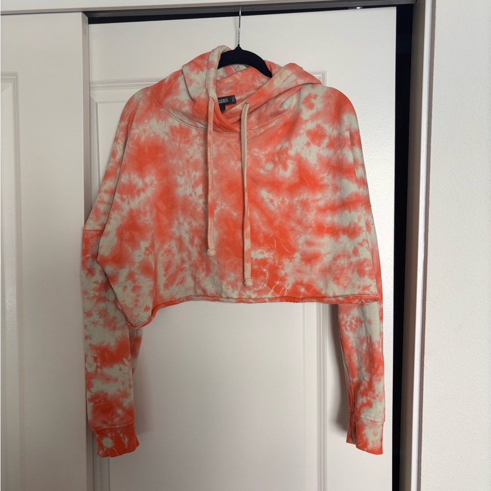 Tie die cropped misguided hoodie